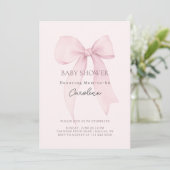 Invitation Baby shower Coquette Bow (Debout devant)