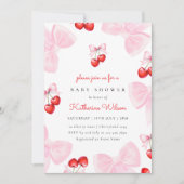 Invitation Baby shower Coquette Cherry (Devant)