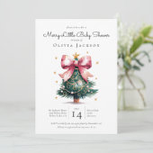 Invitation Baby shower Coquette Christmas Tree Bow (Debout devant)
