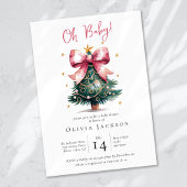 Invitation Baby shower Coquette Christmas Tree Bow