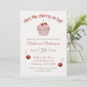 Invitation baby shower Coquette Cupcake "Cerise sur le dessus (Debout devant)