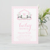 Invitation Baby shower coquette pour canard rose Mallard (Debout devant)