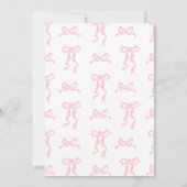 Invitation Baby shower coquette rose cerise (Dos)