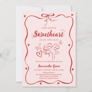 Invitation Baby shower Coquette Valentine