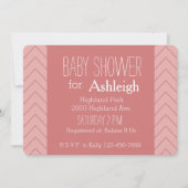 Invitation Baby shower Coral Pink Chevron (Devant)