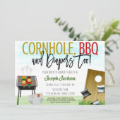 Invitation Baby shower Cornhole et BBQ (Debout devant)