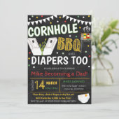 Invitation Baby shower Cornhole et BBQ (Debout devant)