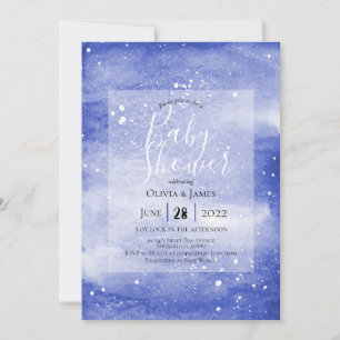 Invitation Baby shower cosmique bleu Galaxy du ciel nocturne