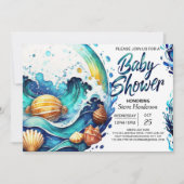 Invitation Baby shower côtier de Boho (Devant)
