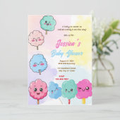 Invitation Baby shower Cotton Candy (Debout devant)