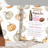 Invitation Baby Shower Couches Fille Rose Pâle Citrouille