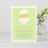 Invitation Baby shower| Coup d'Oeuf de poussin jaune (Debout devant)