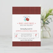 Invitation Baby shower couple | Bandes et côtes (Debout devant)