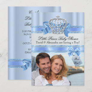 Invitation Baby Shower Couple Bébé Garçon Bleu Petit Prince P