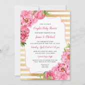 Invitation Baby shower couple, fille or rose (Devant)