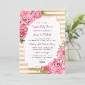 Invitation Baby shower couple, fille or rose (Debout devant)