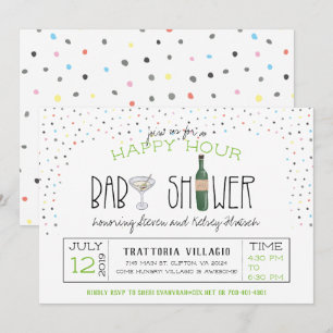 Invitation Baby-Shower Couple Happy Hour