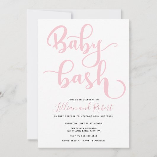 Invitation Baby shower Couples Bébé Bash (Devant)