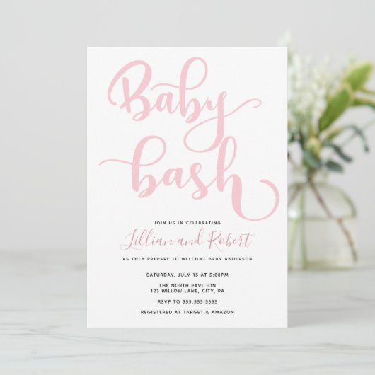 Invitation Baby shower Couples Bébé Bash (Debout devant)