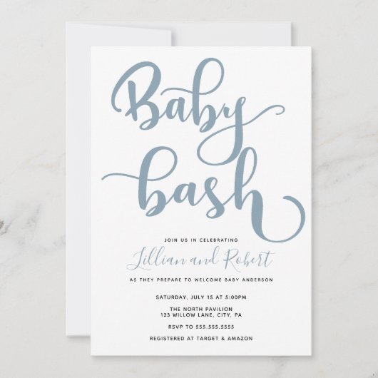 Invitation Baby shower Couples Bébé Bash (Devant)