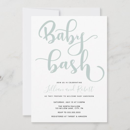 Invitation Baby shower Couples Bébé Bash (Devant)