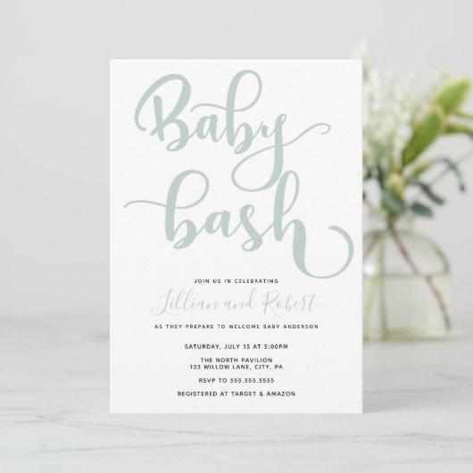 Invitation Baby shower Couples Bébé Bash (Debout devant)