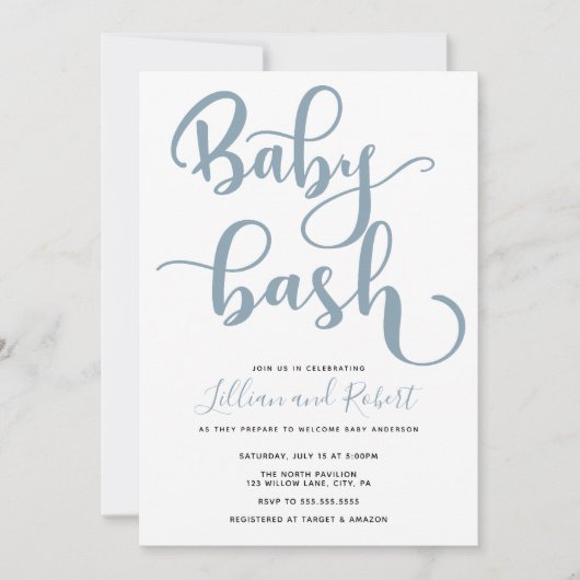 Invitation Baby shower Couples Bébé Bash (Devant)