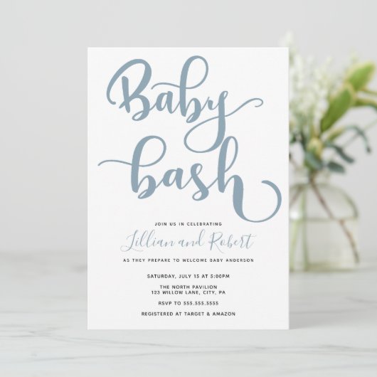 Invitation Baby shower Couples Bébé Bash (Debout devant)