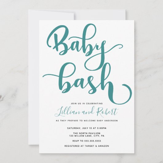 Invitation Baby shower Couples Bébé Bash (Devant)