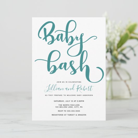 Invitation Baby shower Couples Bébé Bash (Debout devant)
