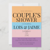 Invitation Baby Shower Couples Blocs Colorés Brillants (Devant)