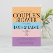 Invitation Baby Shower Couples Blocs Colorés Brillants (Debout devant)