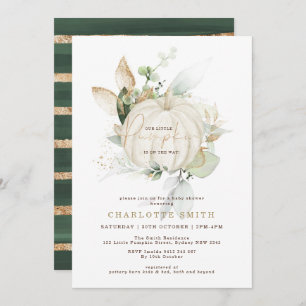 Invitation Baby shower Couples Citrouilles Gold de la verdure