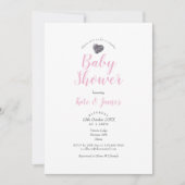 Invitation Baby shower Couples Coeur de galets / Saupoudrer (Devant)