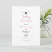 Invitation Baby shower Couples Coeur de galets / Saupoudrer (Debout devant)