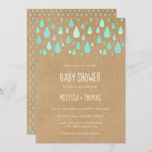 Invitation Baby shower Couples Couples Cute Raindrops / Saupo