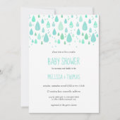 Invitation Baby shower Couples Couples Cute Raindrops / Saupo (Devant)