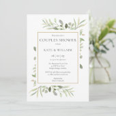 Invitation Baby shower Couples de verdure en bois|Saupoudrer (Debout devant)