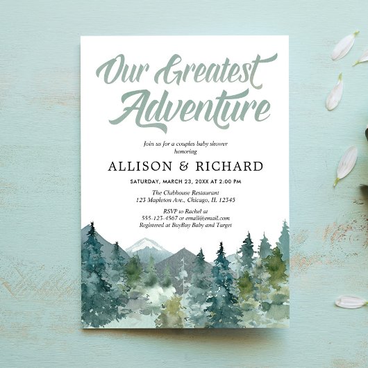 Invitation Baby shower Couples, Notre plus grande aventure ru