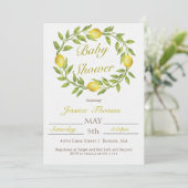 Invitation Baby-Shower Couronne de Citron (Debout devant)