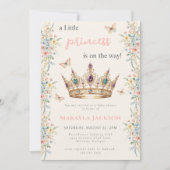 Invitation Baby Shower Couronne de Petite Princesse Papillon  (Devant)