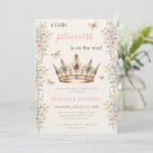 Invitation Baby Shower Couronne de Petite Princesse Papillon  (Debout devant)