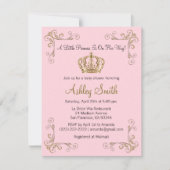 Invitation Baby shower Couronne or rose princesse (Devant)