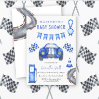 Baby Shower Course de voiture à l'aquarelle
