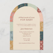 Invitation Baby-Shower Courte Tissu Patchwork (Devant)