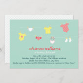 Invitation Baby shower Couture bébé (Devant / Derrière)