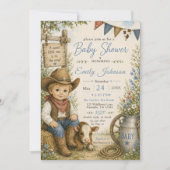 Invitation Baby Shower Cow-Boy (Devant)