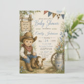 Invitation Baby Shower Cow-Boy (Debout devant)
