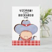 Invitation Baby Shower Cow-boy (Debout devant)