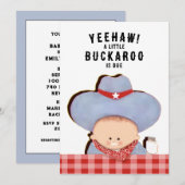 Invitation Baby Shower Cow-boy (Devant / Derrière)